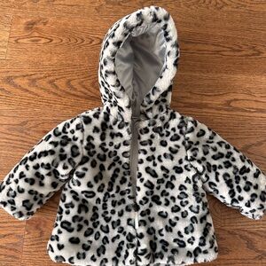 Leopard Print Kids Hooded Jacket